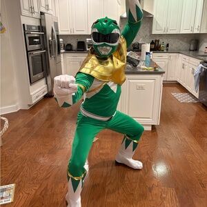 Green and Gold Men’s Power Ranger Costume - worn once